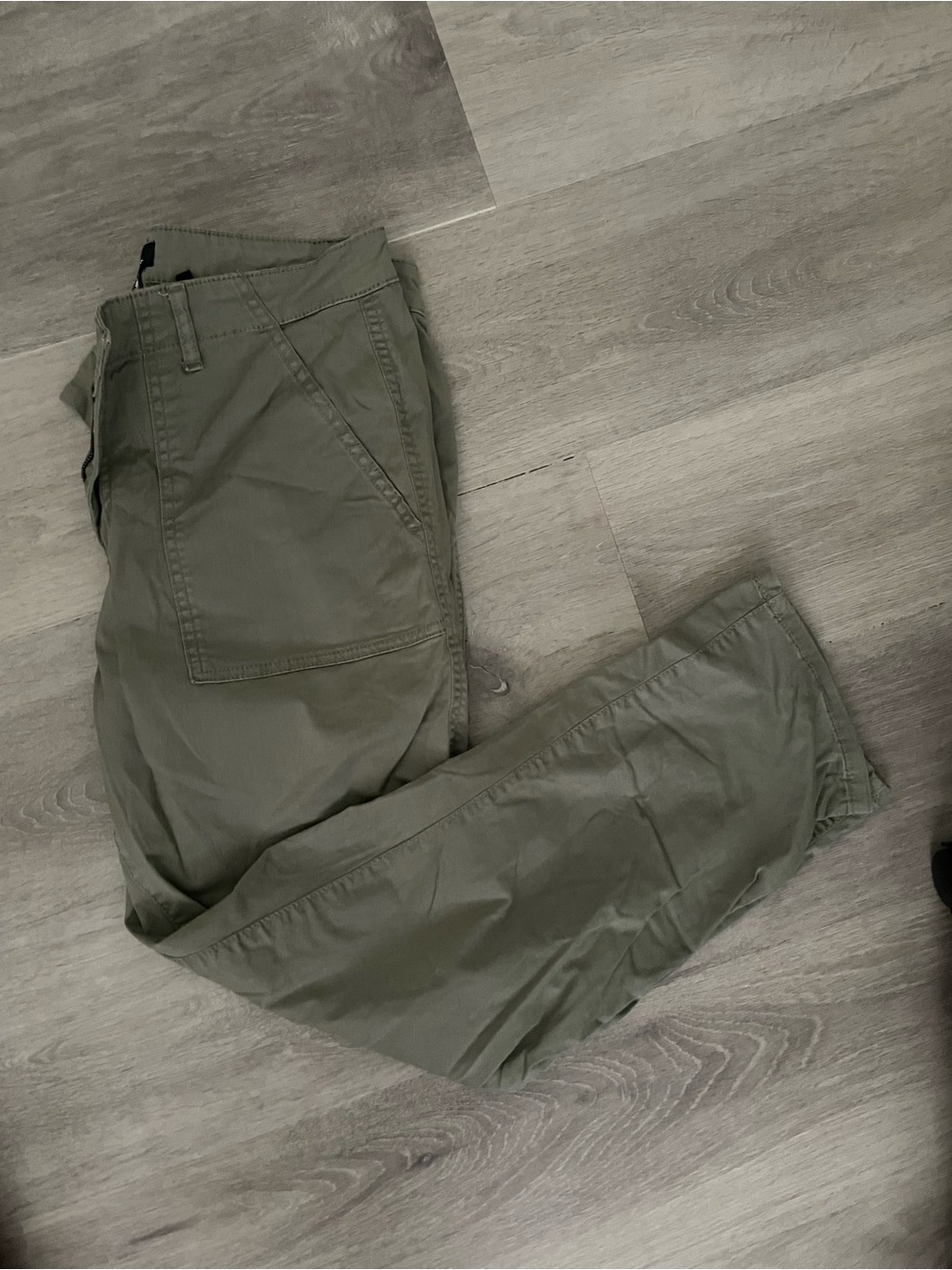 Olive Cargo Pants with Multi-Pocket Utility Design